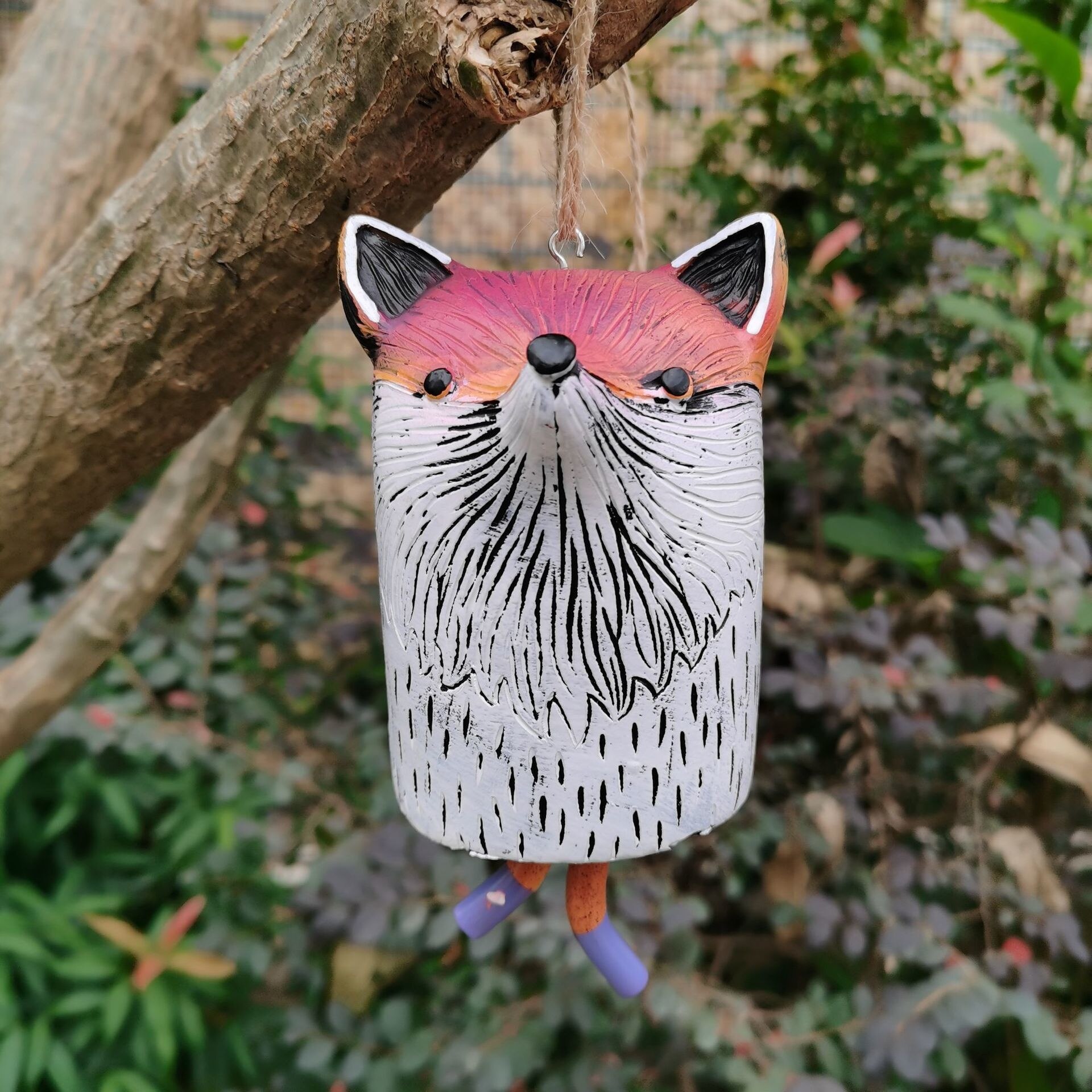 Beautiful Rustic Animal Wind Chimes Room Decoration Baby Room Decor Cute Resin Plastic Animal Wind Chimes: Fox