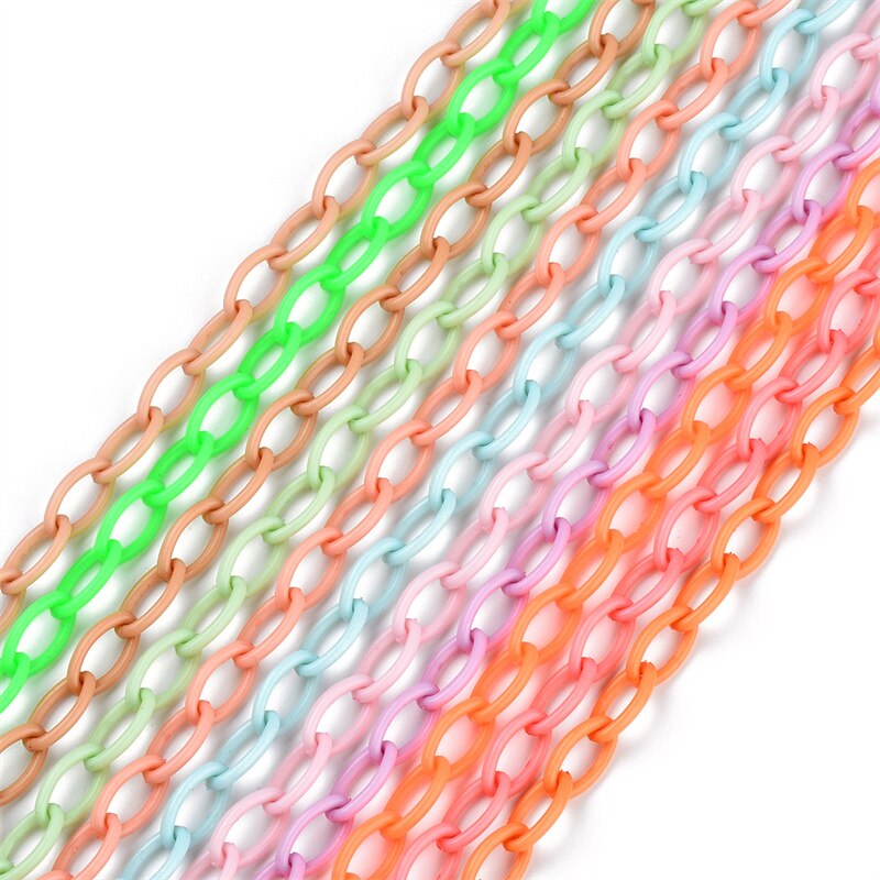 10pz Macaron catena creazione di gioielli accessori collana fatta a mano braccialetto corda catena di plastica colori isolati risultati dei gioielli