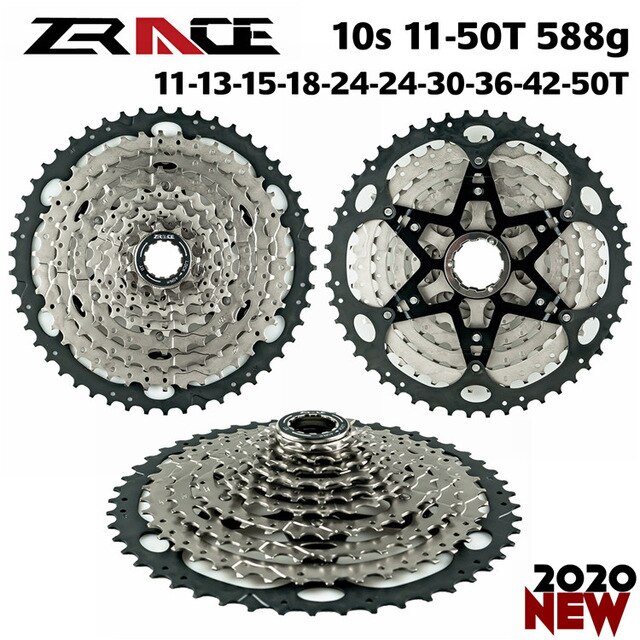 Zrace fietscassette 8 9 10 11 12s mtb vliegwiel mountainbike freewheel compatibel voor alivio / deore / slx / xt: 10s 11-50t 588g