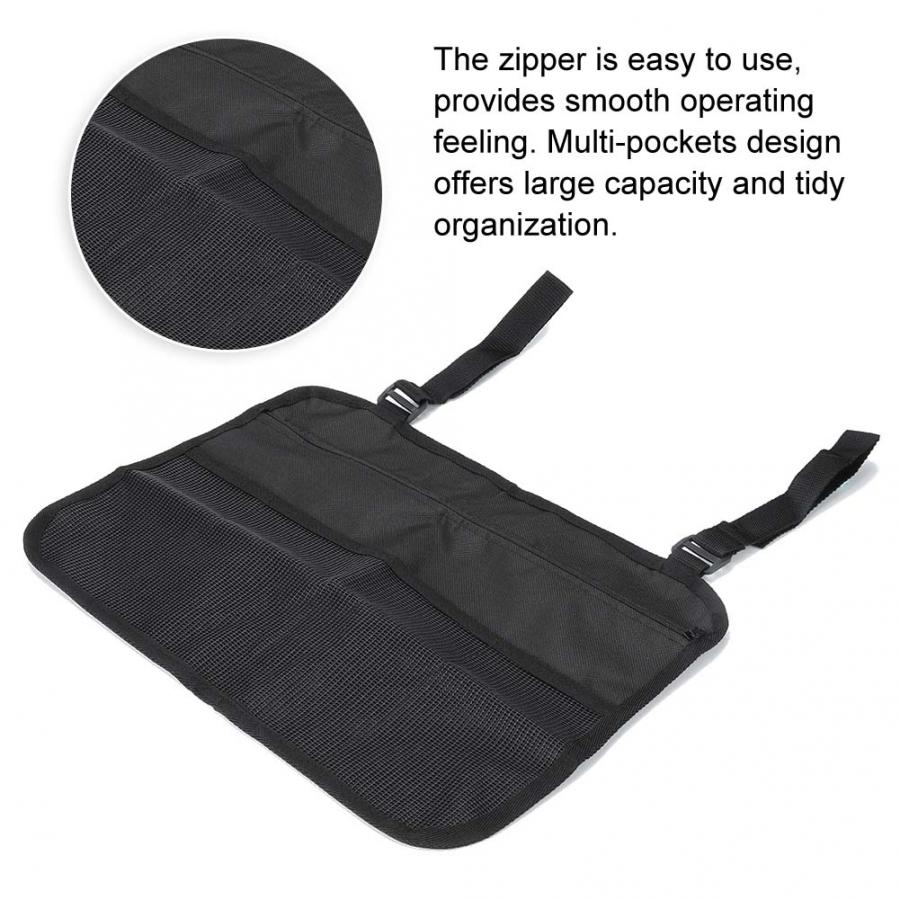 Wheelchair Side Bag Multi-pockets Organization Accessory for Wheelchairs / Scooters Walking Stick