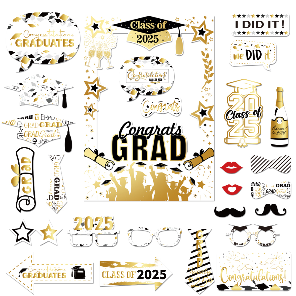 Class of Graduation Party Photo Booth Props Congrats Grad Graduation Photo Booth Frame Selfie Prop Graduation Party Decor