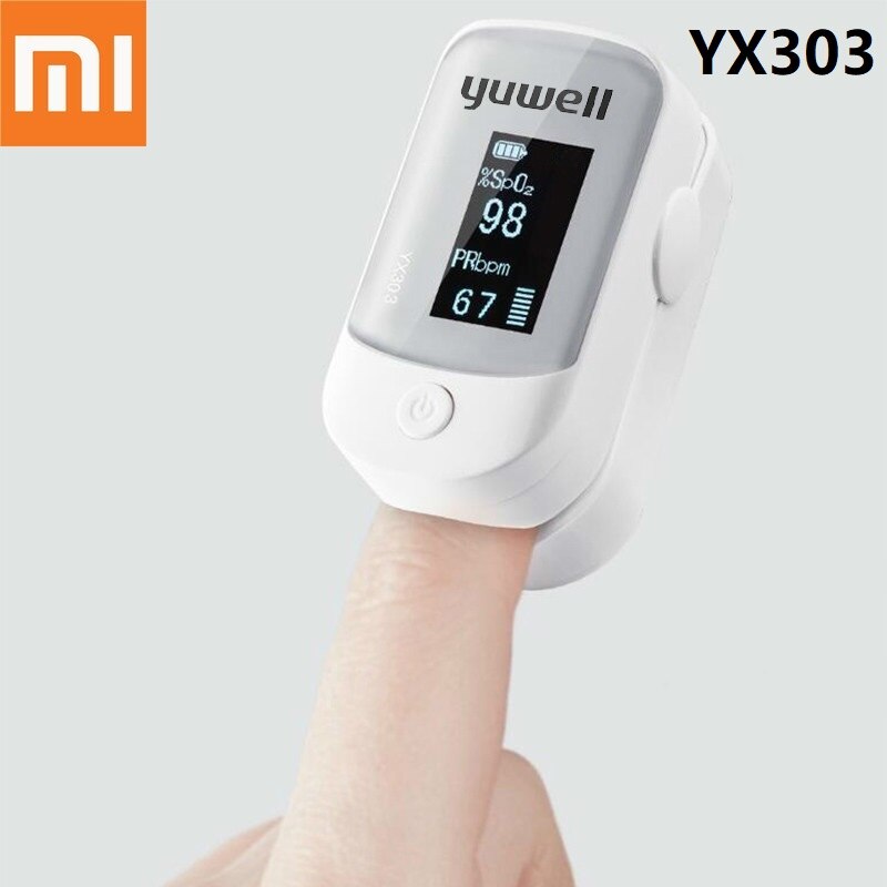 Xiaomi-oxímetro MI YX306 / YX102 / 303 Yuwell OLED, oxímetro de pulso para dedo, Clip para dedo, pulsómetro, monitor de ritmo cardíaco: YX303