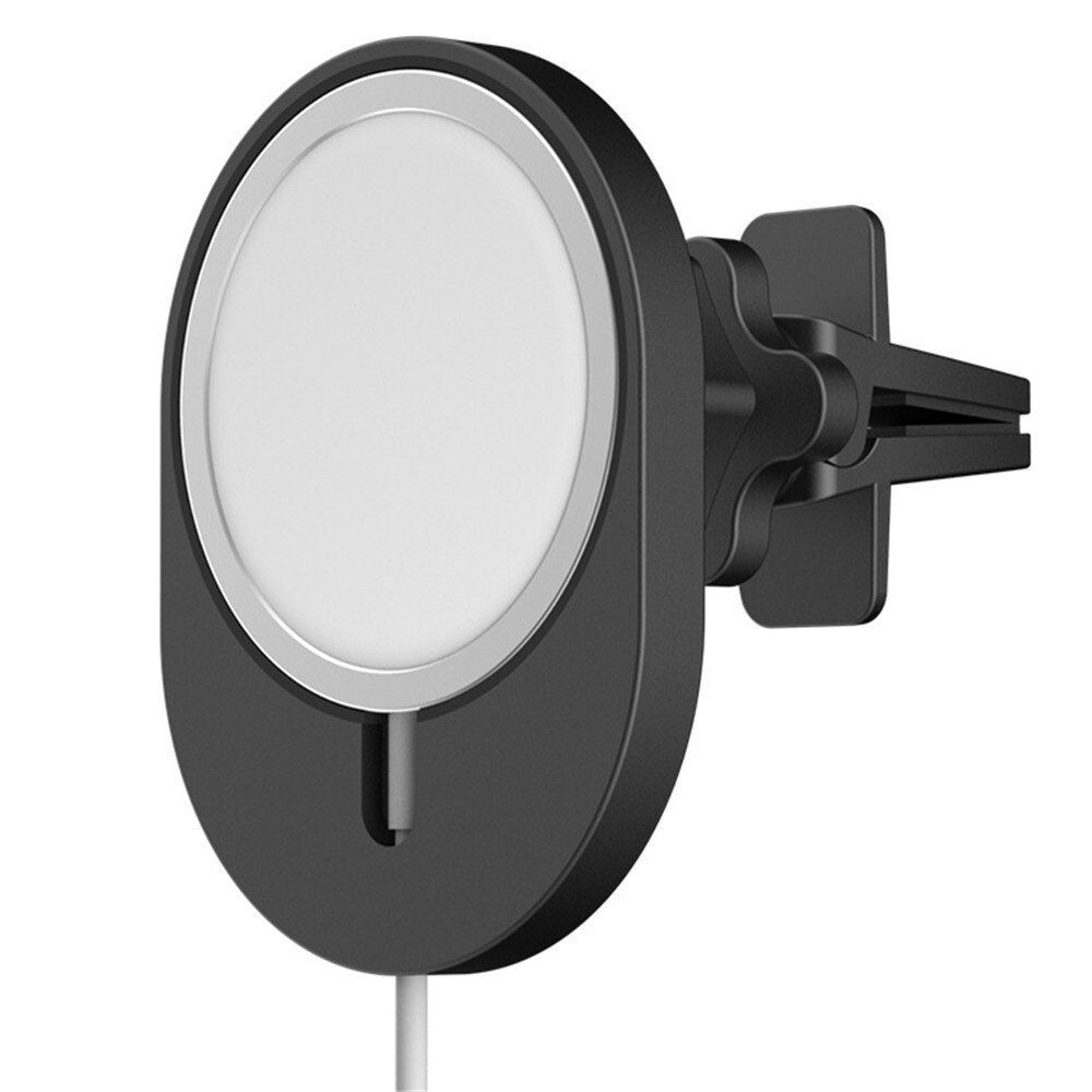 Magnetic Car Charger for Magsafe iPhone 12 Series - 15W Wireless Charging Mount - Vent & Dashboard Holder: With Charger / Black