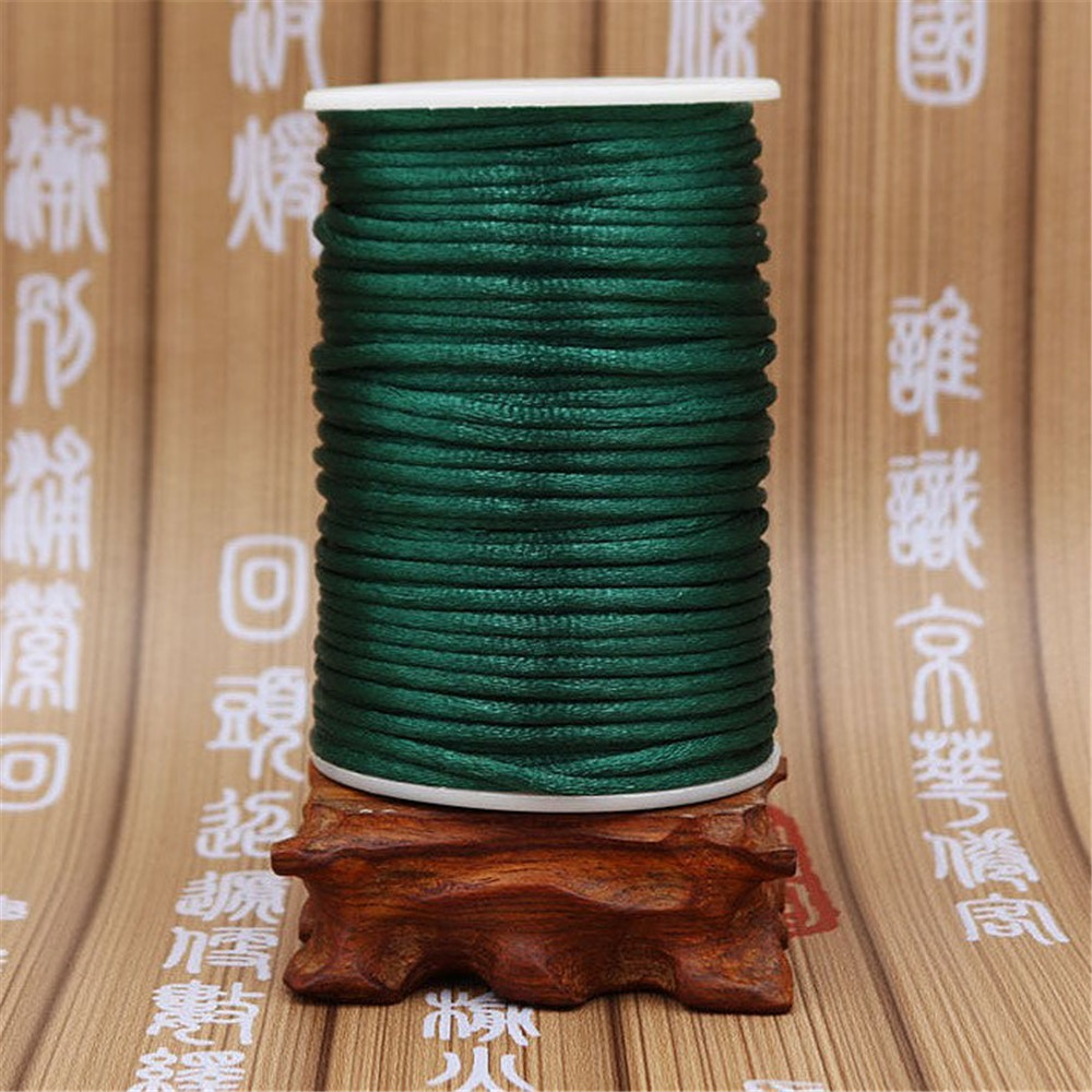 Hilo de cordón satinado de 3mm y 10 yardas, nudo chino, pulsera de macramé, cuerda trenzada, borlas DIY, hilo de cuentas, 35 colores: Dorado