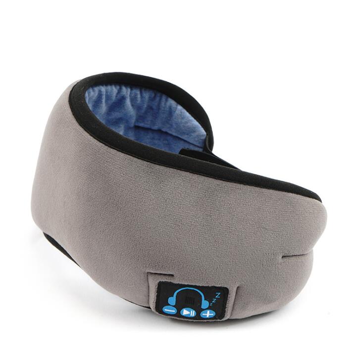 Bluetooth 5.0 Sleep Eye Mask Headphones - Active Noise Cancelling Stereo Headset: B Gray Blue Upgraded