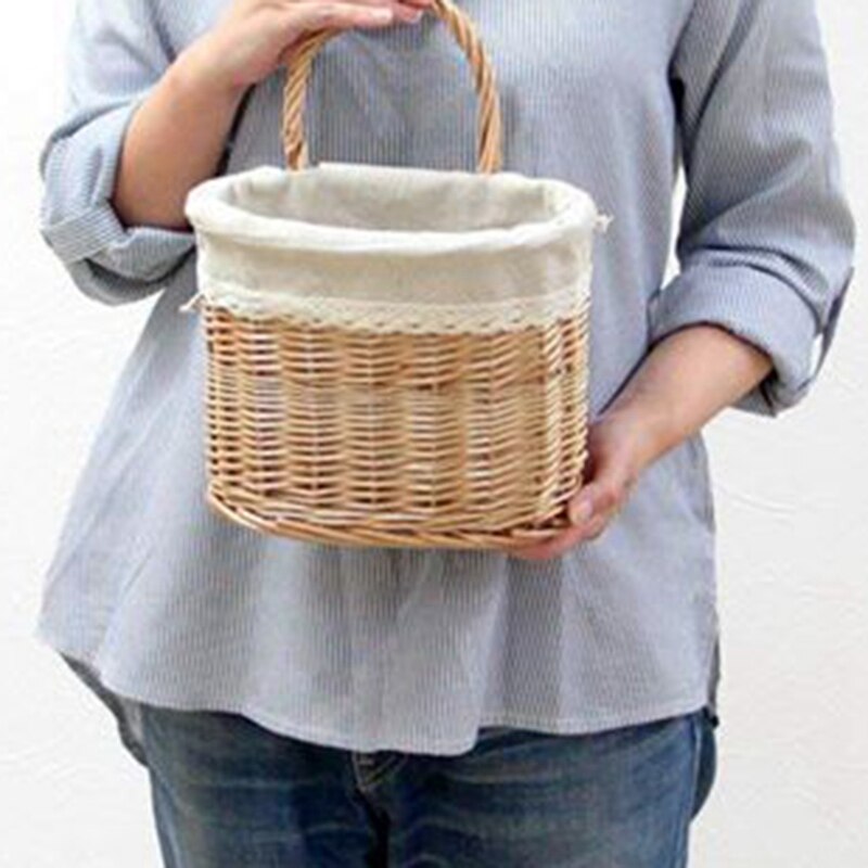 Panier en osier fait main rotin Style campagnard anglais panier pique-nique panier de rangement panier à pain