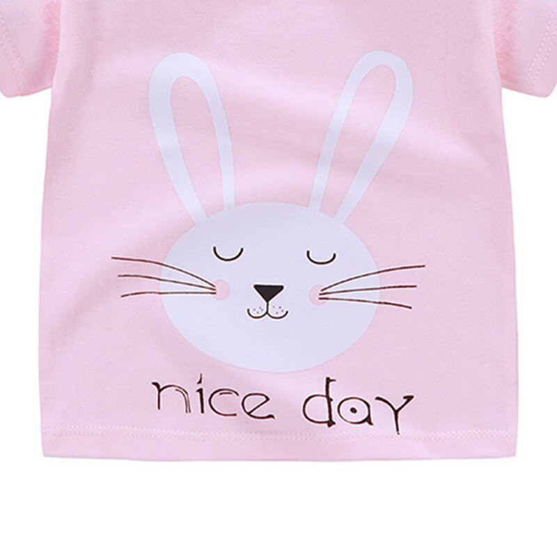 Nette Kinder Baby Jungen Mädchen Cartoon Print T-shirt Tops Bluse Kurzarm Casual Tee Shirts 0-2Y Schöne Neugeborenen Baby Kleidung