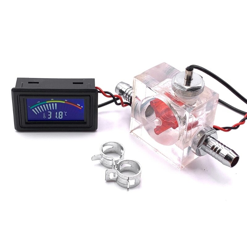 LED Thermometer 3 Way Flow Meter For Water Cooling Liquid Cooler System: R