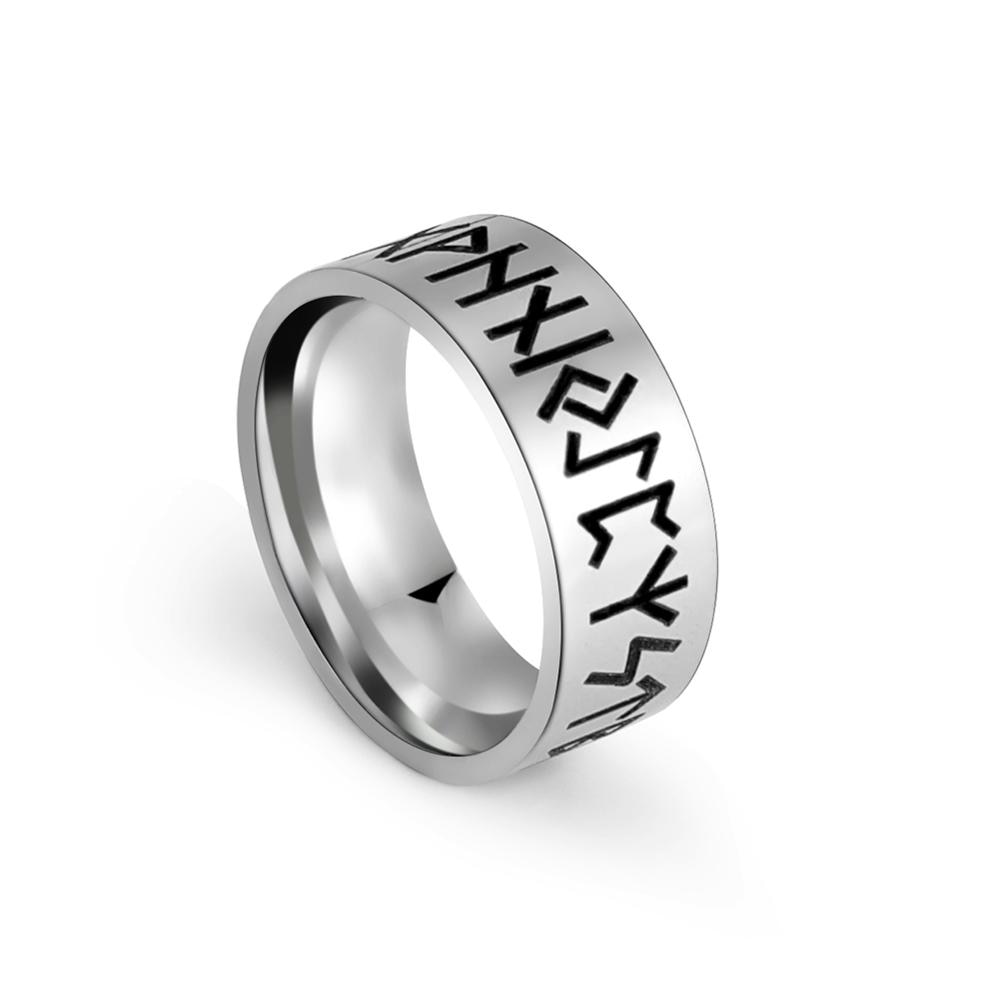 Skyrim Amulet Viking Noorse Runen Ring Voor Mannen Rvs Vintage Ringen Partij Sieraden Engagement Anniversary