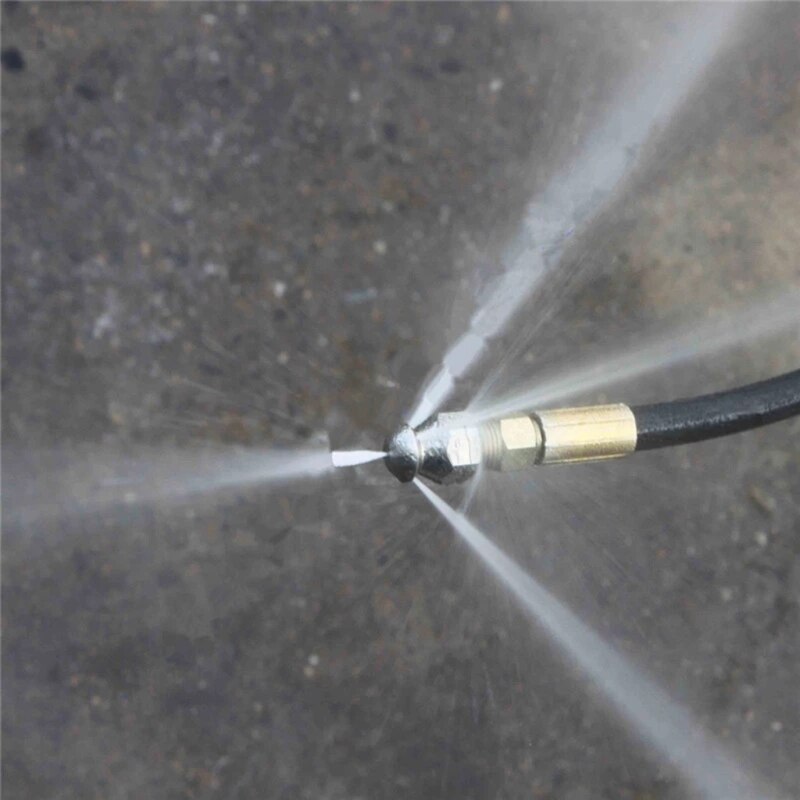 Rotating Sewer Jetter Nozzle Stainless Steel Pressure Sewer Hose Fittings Cleaning Pipe Drain Washing Rotary Nozzle