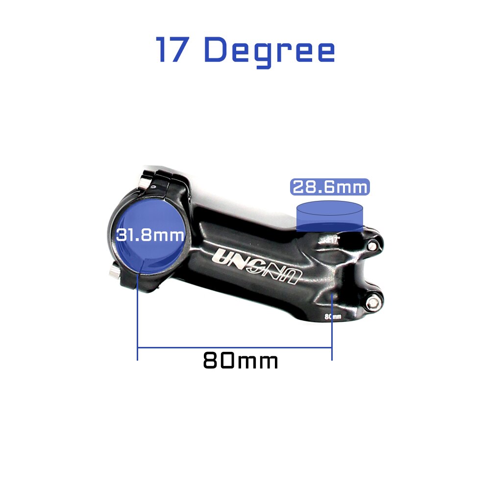 UNO Stem 7 Degree Bicycle Stem Road 17 Degree Ultralight Stem MTB 31.8mm Bicycle Handlebar Stem 35 Degree 60-130mm Kalloy Stem: 80mm 17 degree