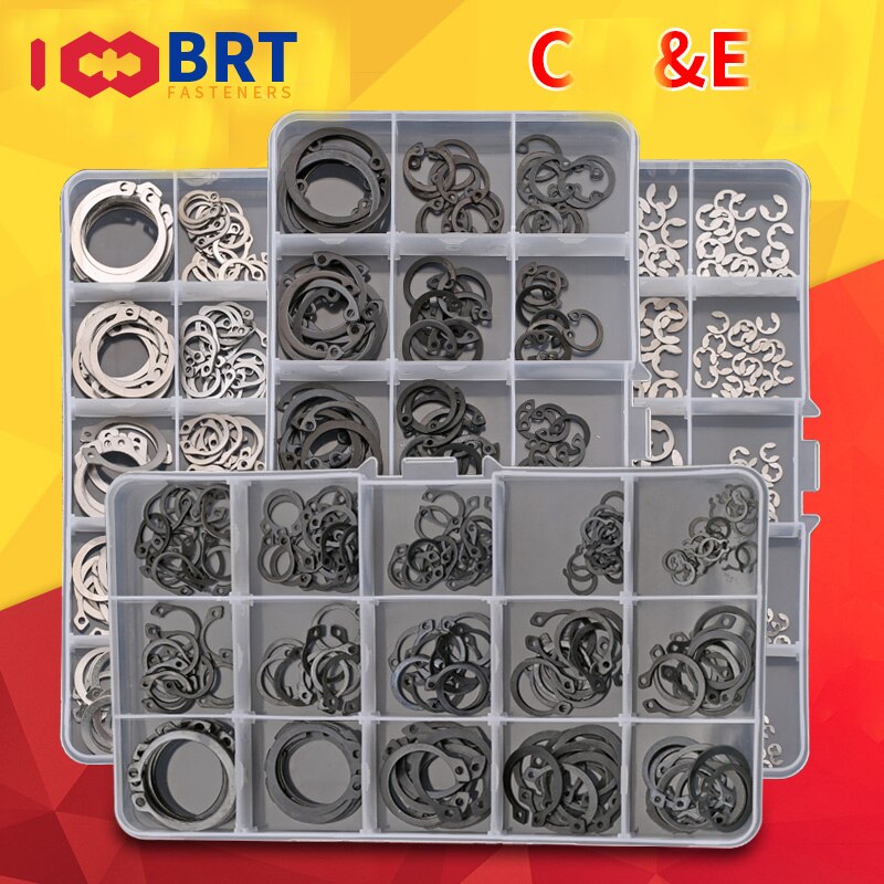 As Behoud Combinatie C-Type Borgring Elastische Snap Ring E Clip Washer Assortiment Kit Voor Externe