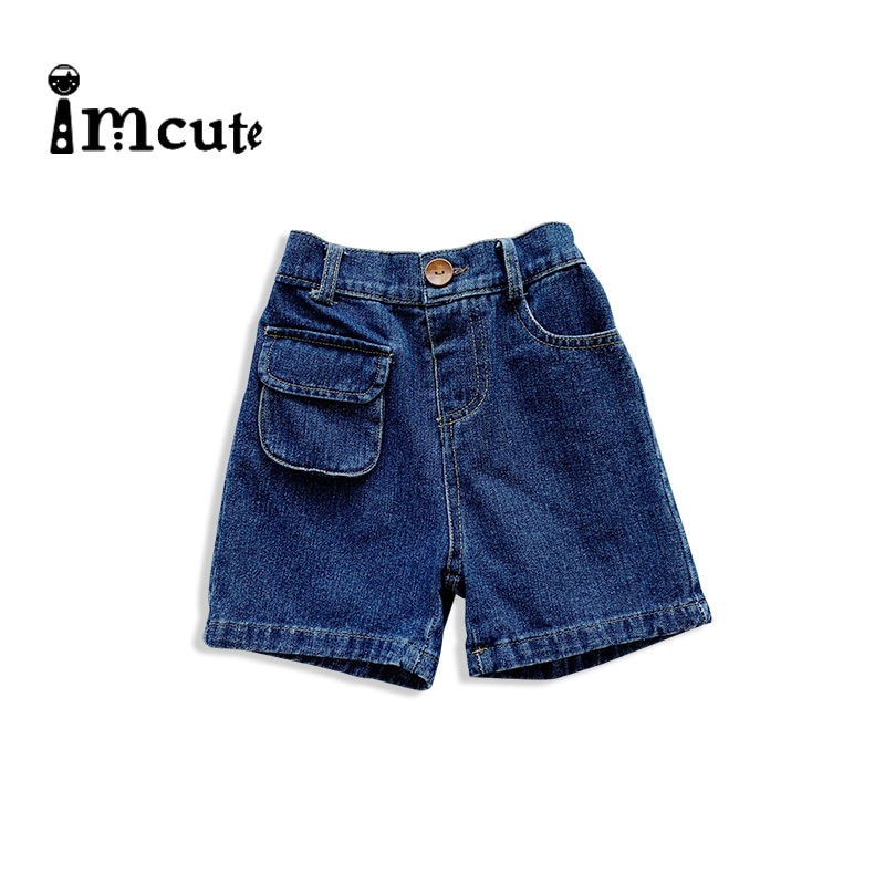Imcute Bebé Ropa de verano bebé pantalones vaqueros de niña pantalones cortos de mezclilla azul claro pantalones cortos cintura elástica de algodón 1-6Y