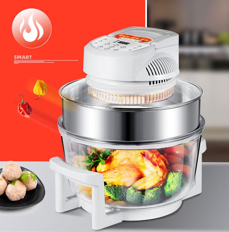 Air Fryer 12L Visual Grilled Chicken Wings French Fries Sweet Potatoes Smoke-free Convection Oven Electric Fryer