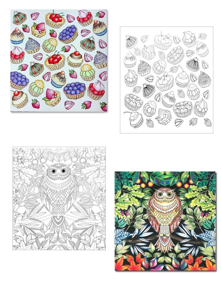 4 pcs/Lot Fantasy Dream Secret Garden Coloring Book For Adults Children Anti-Stress Drawing Art Books School Office Stationery