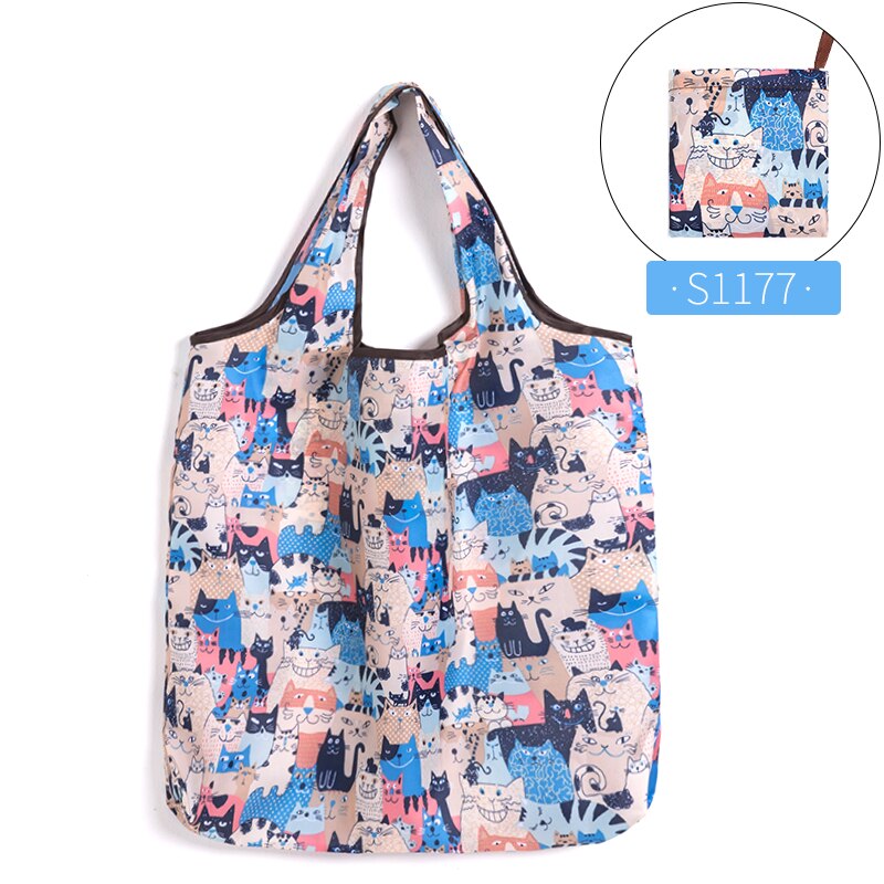 Ecologische Nylon Shopping Tassen Herbruikbare Wasbare Opvouwbare Kruidenier Bag Lichtgewicht Zware Shopper Handtas