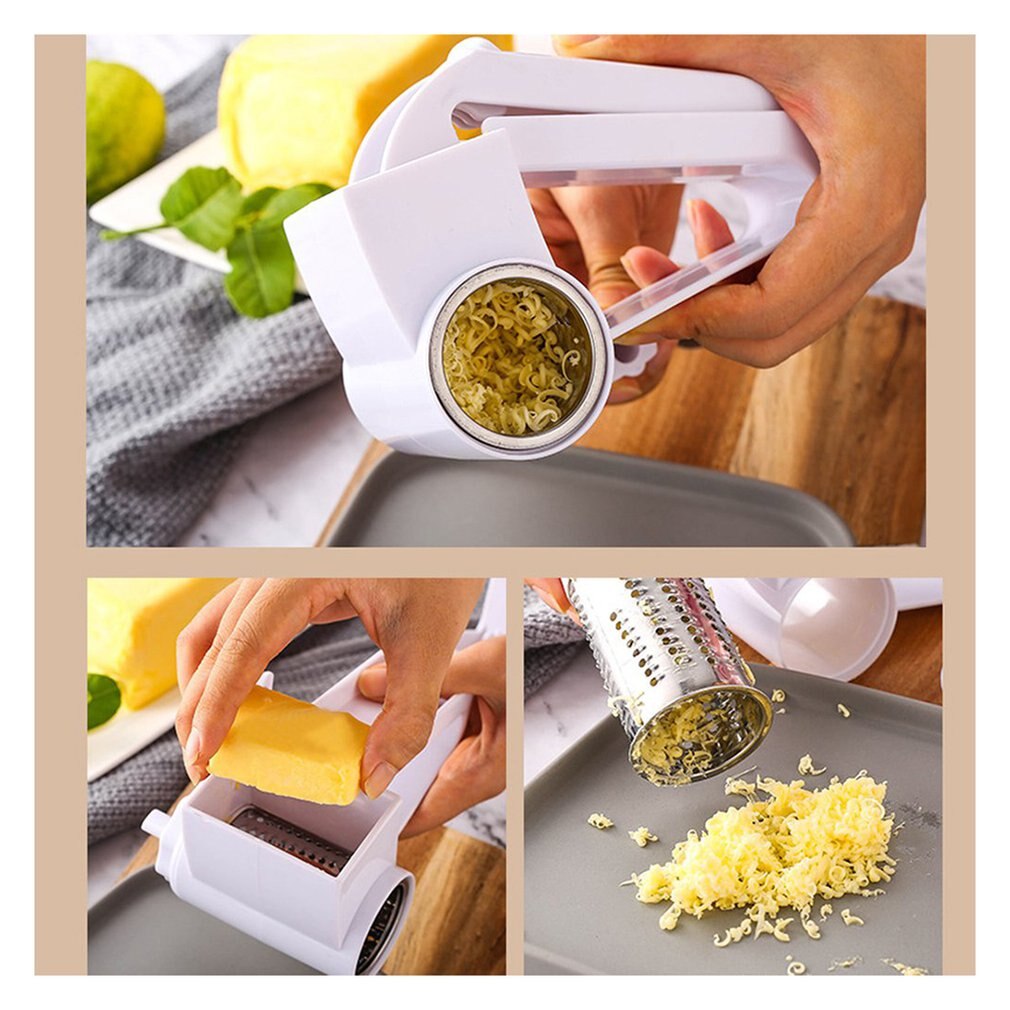 1 pcs Hand rotating cheese grater multi-function cheese grater three in one cheese planer Hand spin grater