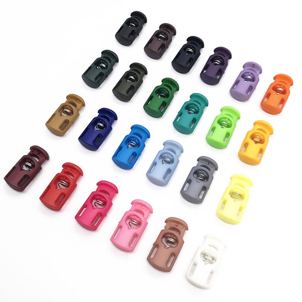 50Pcs Candy Colors Cord Lock Single Hole Drawstring Spring Cord Stopper For Paracord Garment Shoelace Rope Parts