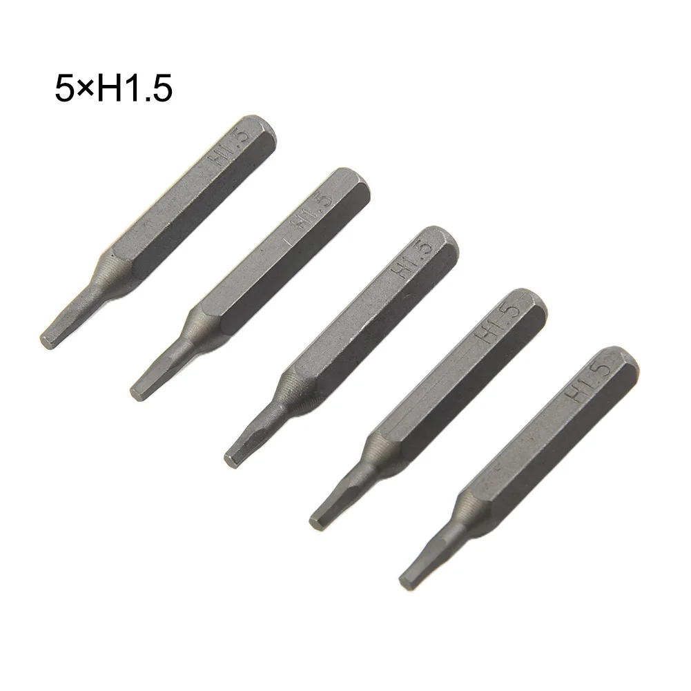 5pcs Hex Shank Screwdriver Bit H4×28mm Small H0.7 H0.9 H1.5 H2 H3 H4 Screwdriver Head 4mm For Hand Repair Tool: WHITE