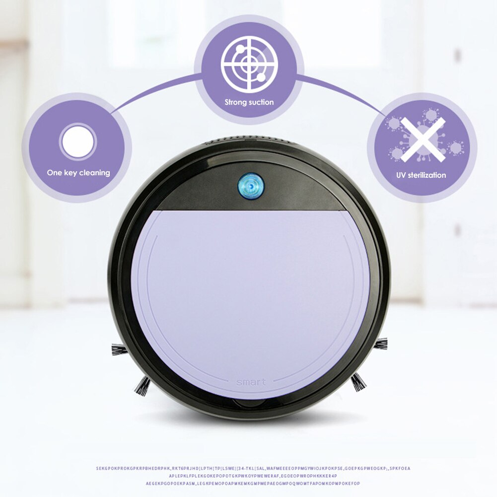 USB Rechargeable Cleaning Robot UV Disinfection Sterilizer Strong Suction Dry/Wet Floor Intelligent Sweeper Machine