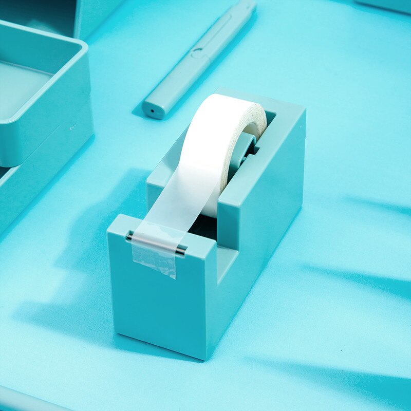 Square Plastic Washi Tape Dispenser Adhesive Masking Tape Organizer Cutter Stand Holder Desktop Office School Supplies