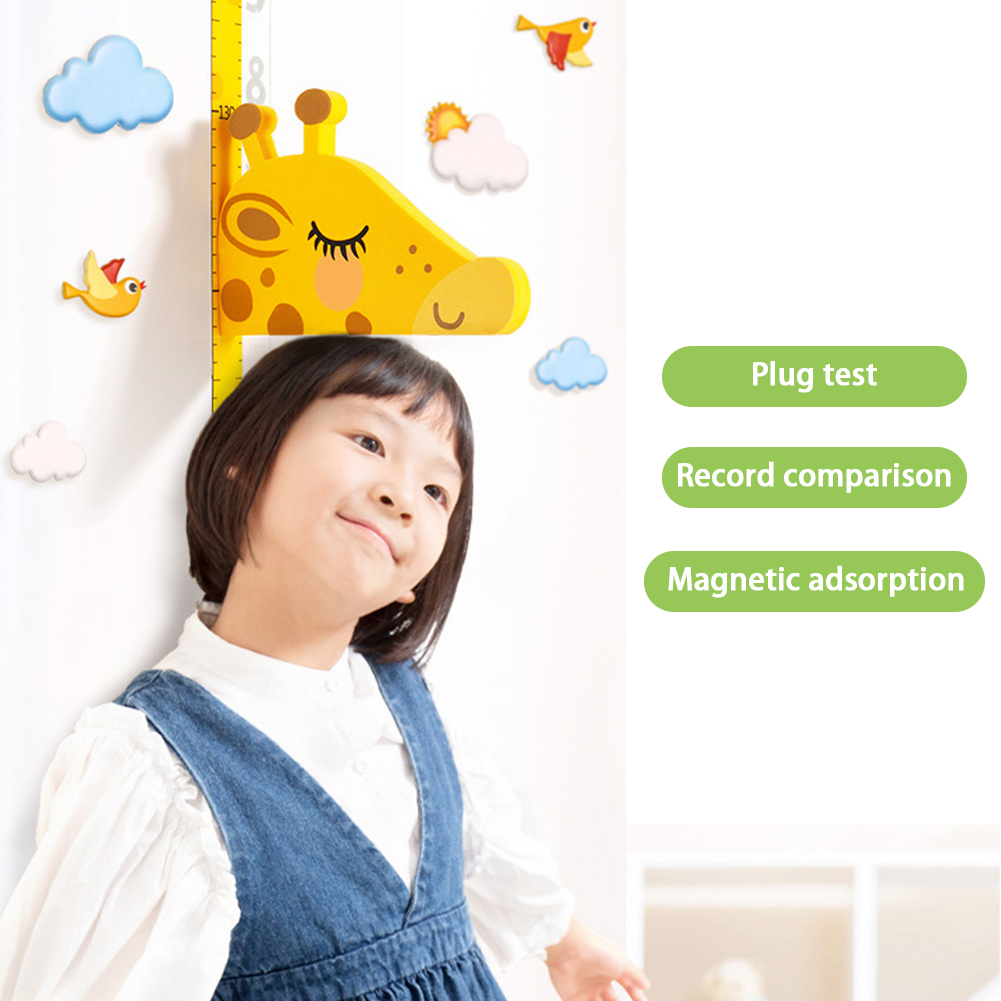 Wall Sticker Universal Space Saving Measurement Cute Baby Children Giraffe Head Decorative Height Ruler Practical 3D Movable
