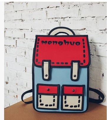 2020 nova moda unissex mochila 2d desenho de volta packs mulheres dos desenhos animados saco de quadrinhos 3d mochila faculdade sacos de viagem para meninas: red2