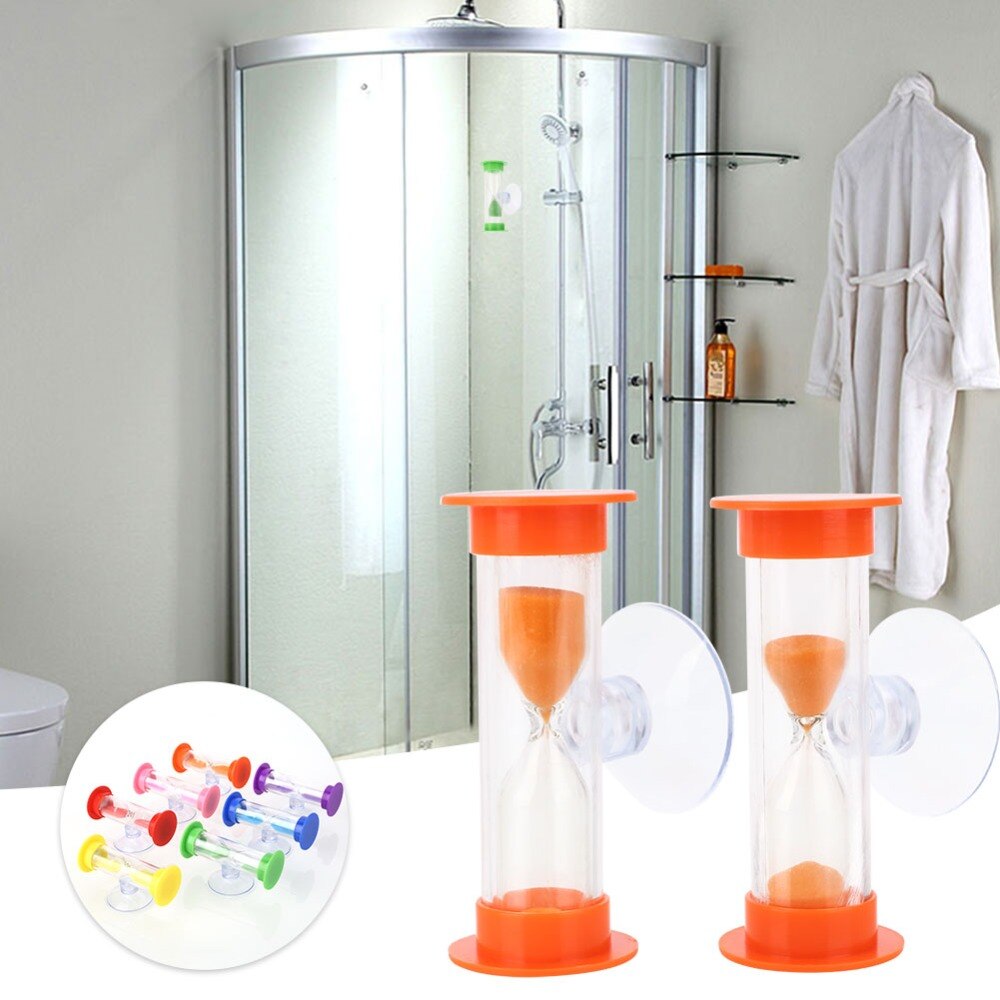 SOLEDI ABS le plus Mini 3 Minutes sablier douche minuterie coloré jouet sablier horloge de sable pratique avec succion Dorpshipping