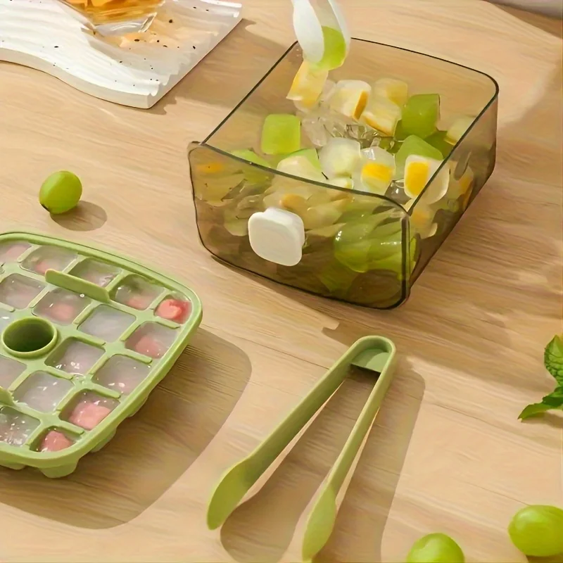 48 Grid Handheld Press Type Ice Cube Mold (no Power Required) Double-layer , Essential Kitchen Tool for Refrigerators