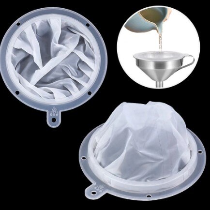 15cm 100-450 Nylon Filter Reusable for Stainless Steel Funnel Kitchen Funnel Filter for Juice Traditional Chinese Medicine Oil