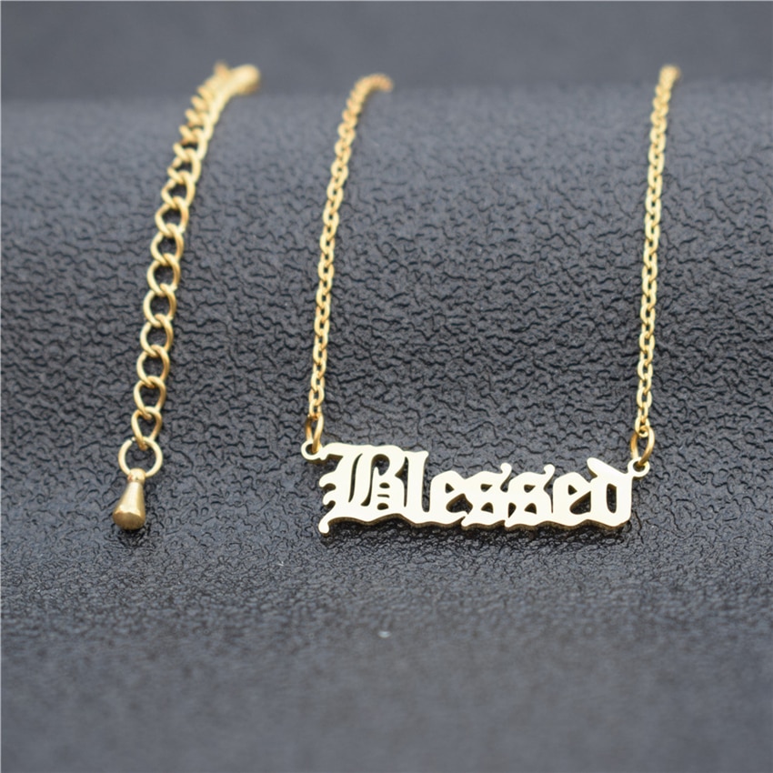 Name Necklace Women Stainless Steel Link Chain Nameplate Pendant Custom Jewelry BFF Punk Men Necklaces