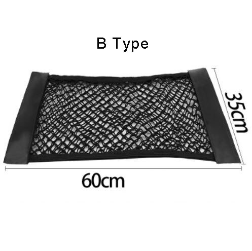 Klittenband sedan kofferbak organizer achterbank rugleuning bagagenet flexibele nylon auto opbergruimte muursticker tas auto accessoires: 60 x 35 b -type