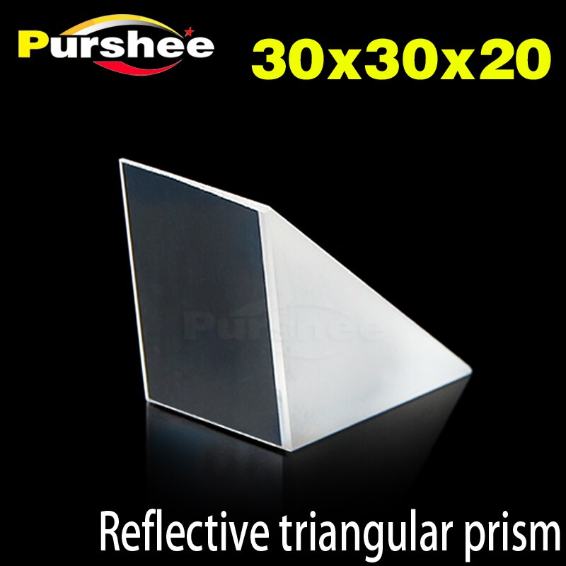 Optical glass driehoekig prisma met reflecterende film (30x30x20mm)