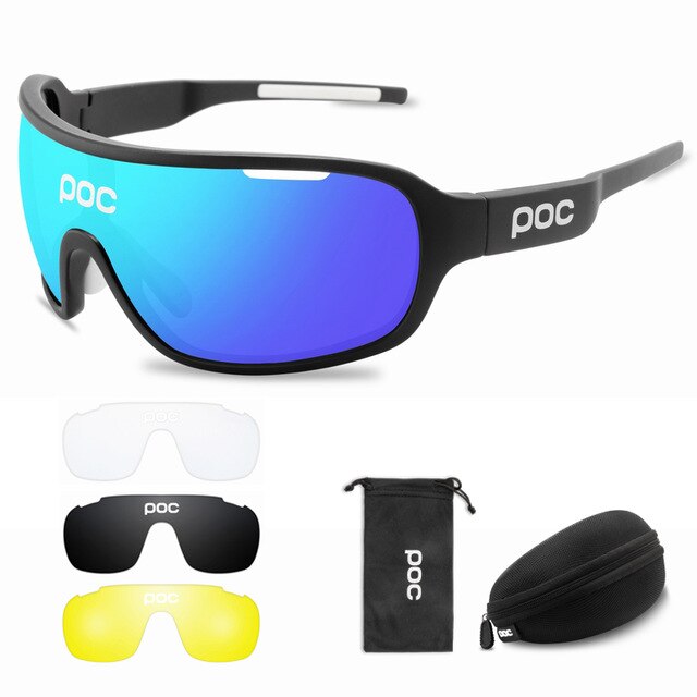 4 Set di lenti POC occhiali da ciclismo sport all'aria aperta occhiali uomo donna occhiali da bicicletta polarizzati MTB Road Bike occhiali da moto: P2-1
