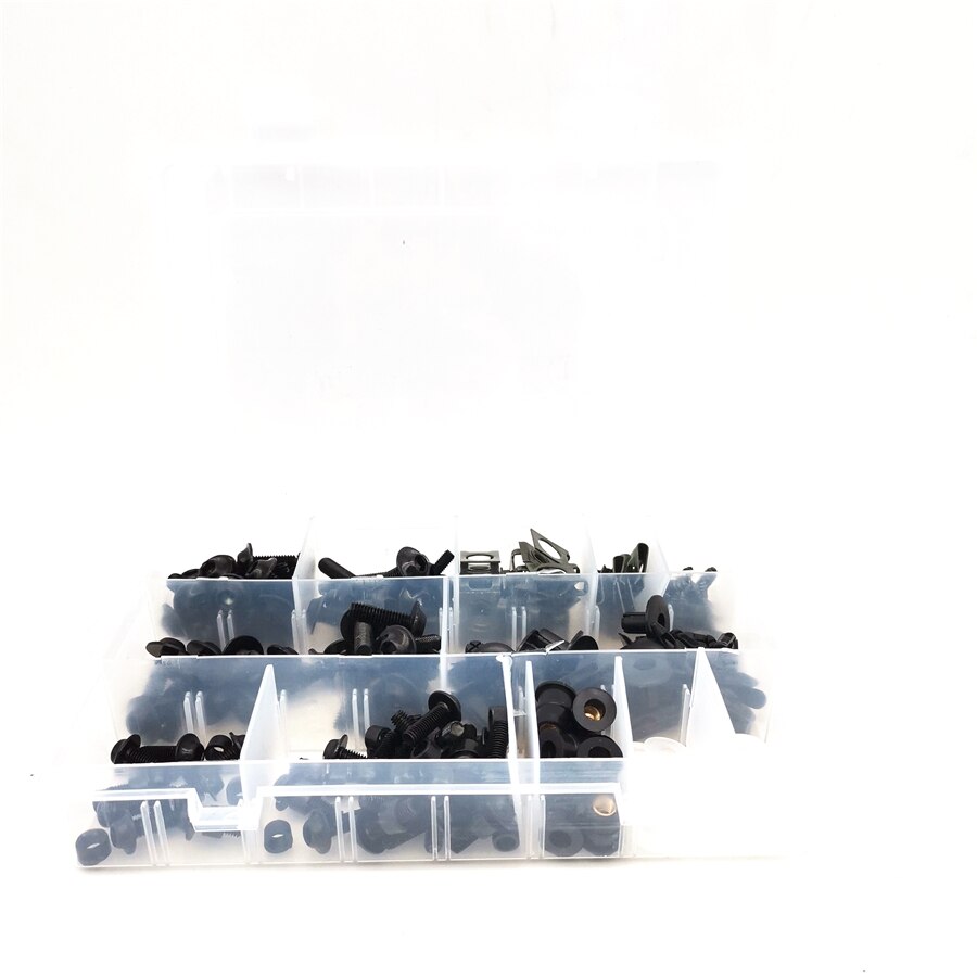 223 teile/schachtel Motorrad Windschild Verkleidung Schrauben Kit Schwarz Aluminium Verschluss Clips Schraube