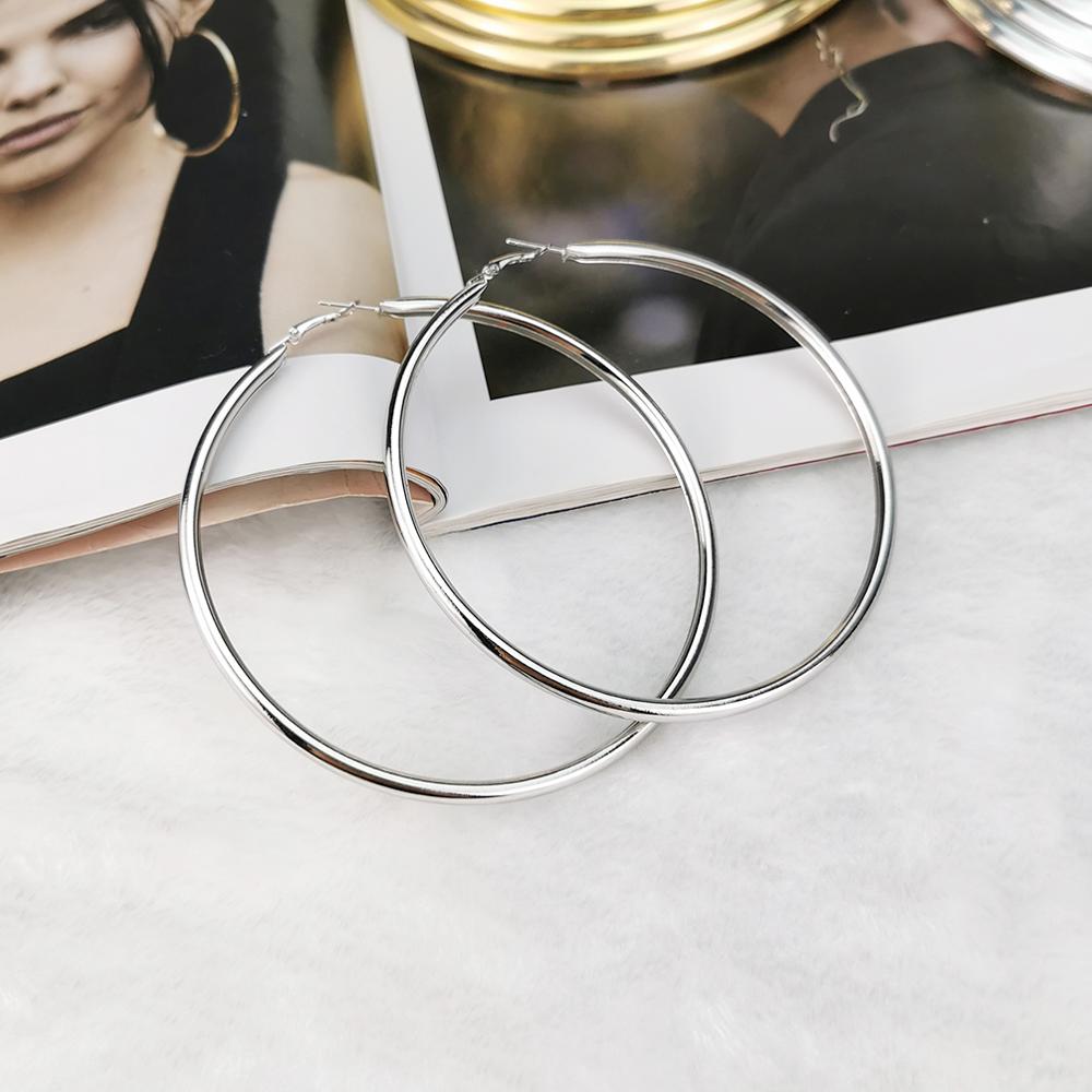 100mm Diameter Big Hoop Earrings For Women Large Metal Statement Earrings Party Jewelry Accessories UKMOC