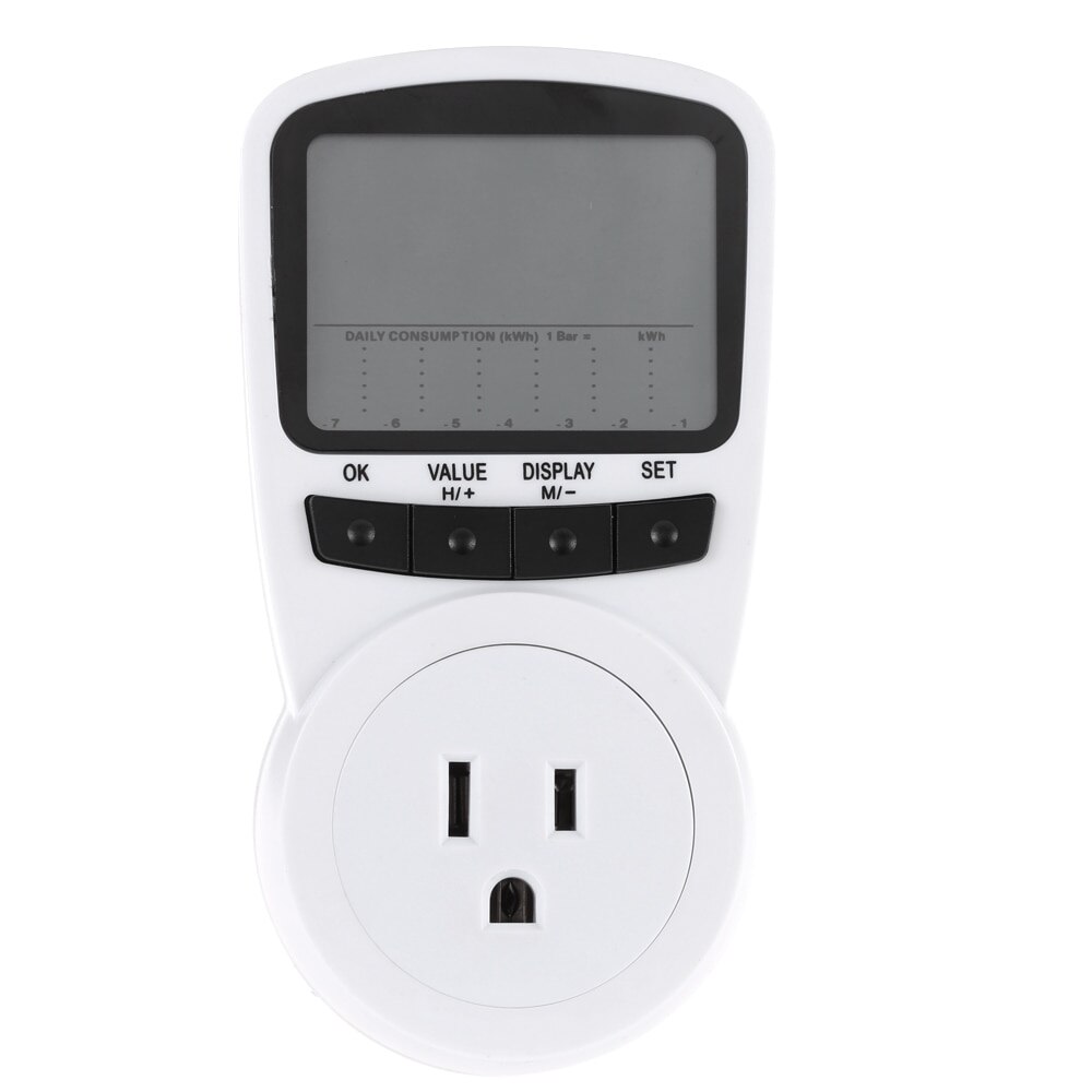 Digitale Wattmeter LCD Power Meter Watt Meter Energie Voltage Wattage Huidige Monitor Verbruik Kosten Analyzer OverloadProtection