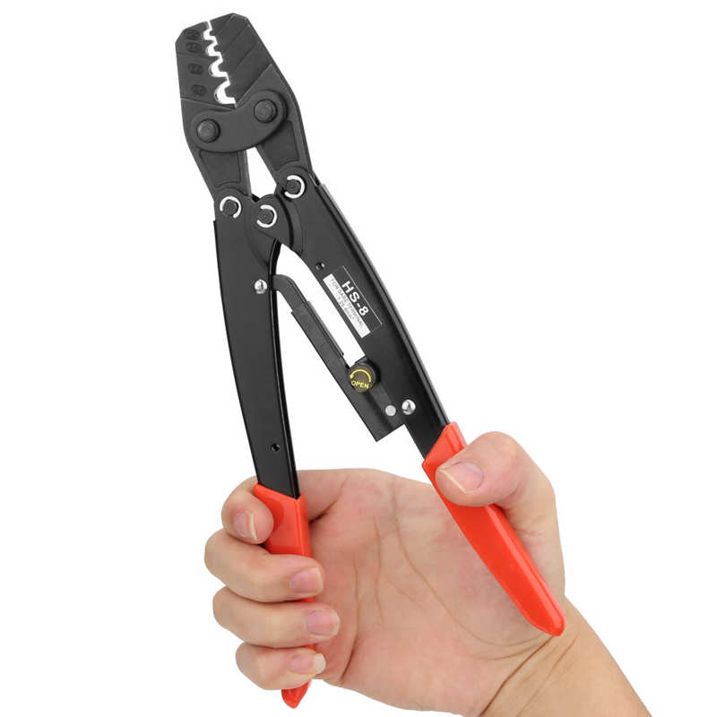 Wire Terminal Crimping Ratchet Pliers 17-8AWG Bare Terminal Crimping Pliers Multi-Tool Electronic Crimp Insulated/Uninsulated