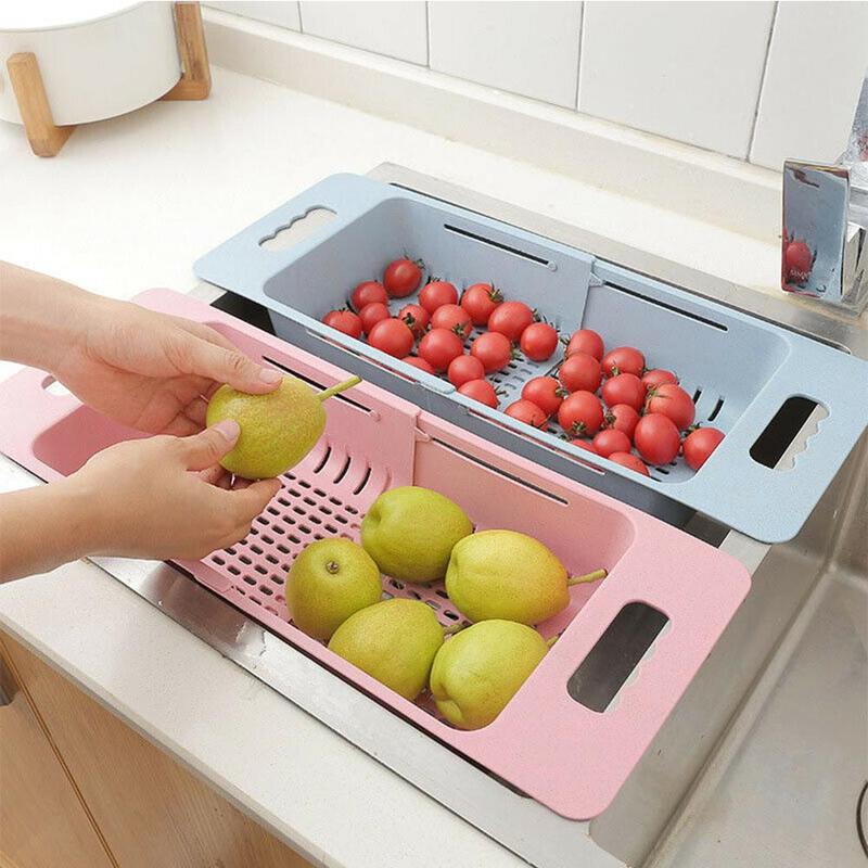 Retractable Sink, Panning Basin, Drain Basket, Rectangular Plastic Fruit, Kitchen Sink, Dish Storage