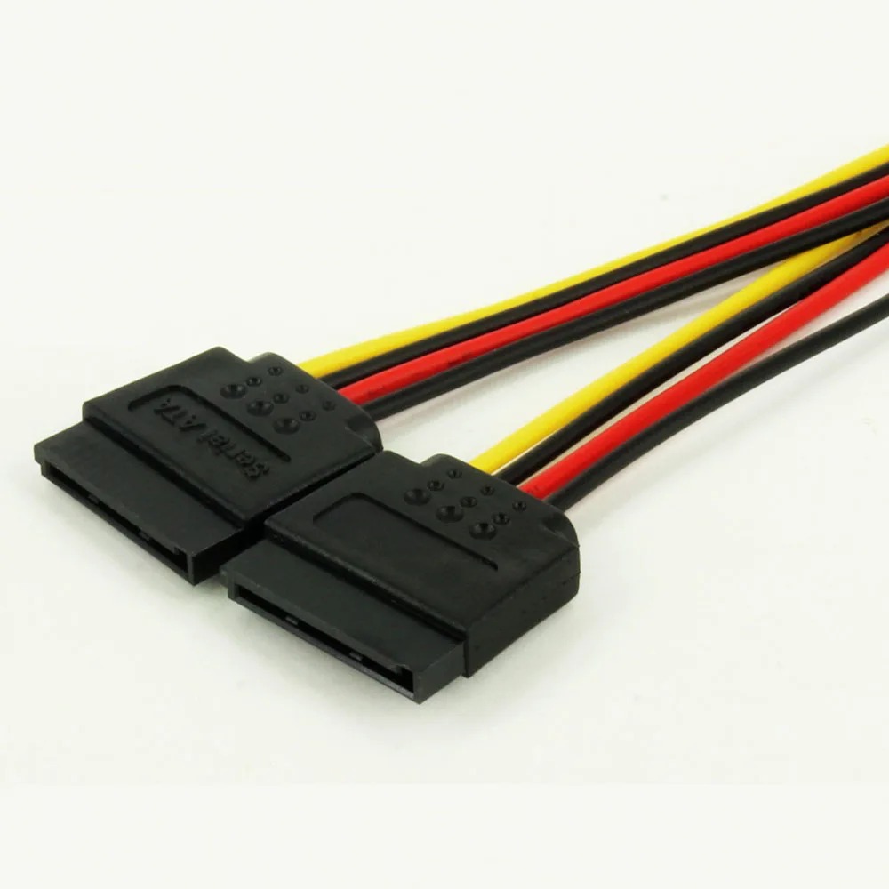 Coolcirc-Cable divisor de alimentación SATA Y, Cable de alimentación SATA macho a doble hembra de 15 pines, Cable de extensión Sata para disco duro HDD SSD
