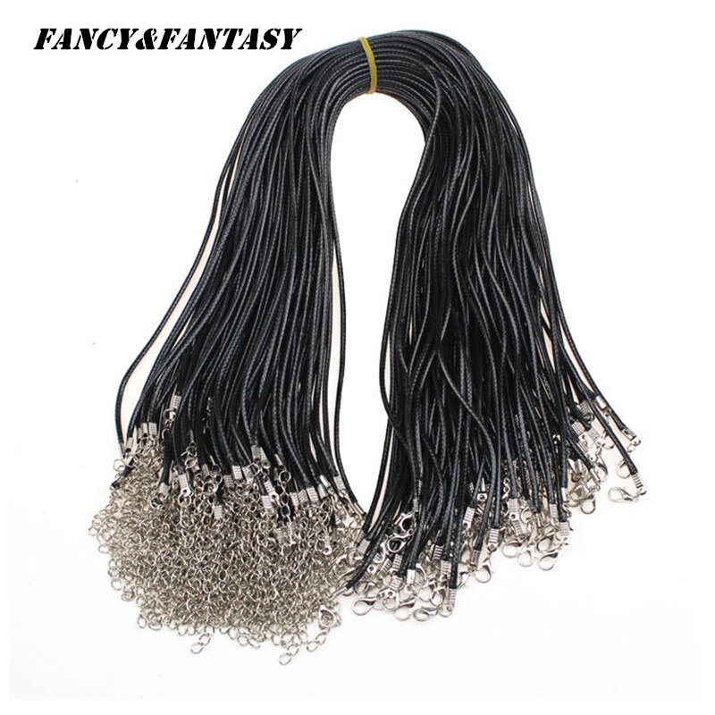 Hurtownia skórzany naszyjnik pasek z klamrą krewetki wisiorek biżuteria akcesoria skórzany sznur smycz z łańcuchem DIY akcesoria ZDC @ 1