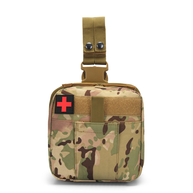 Bolsa para pierna caída, Kit médico, botiquín de primeros auxilios, paquete de muslo Molle para el lugar de trabajo, al aire libre, Camping, senderismo, bolsa de herramientas EDC: Caqui oscuro