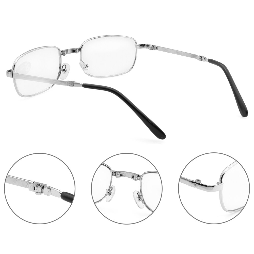 Draagbare Metalen Opvouwbare Leesbril Met Case Randloze Magnetische Presbyopie Brillen Bril Brillen + 1.0 ~ 4.0