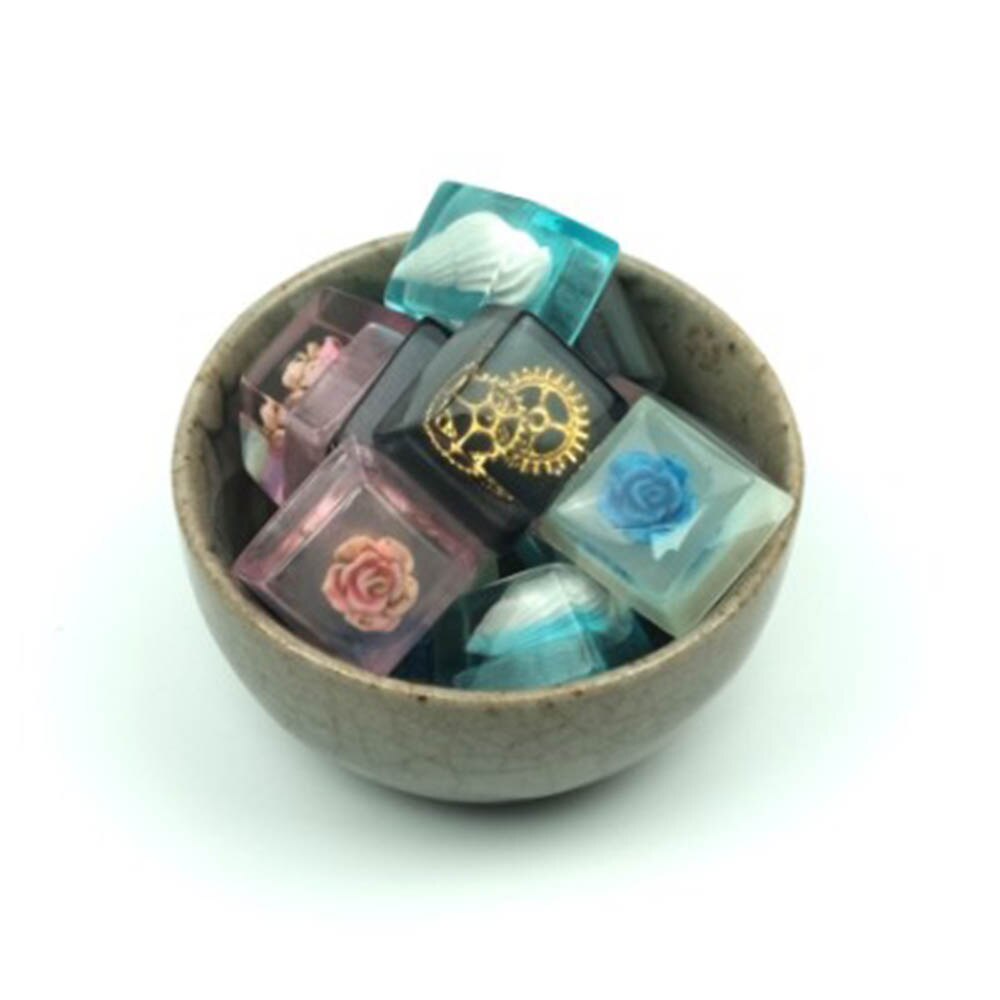 Handmade Resin Keycaps Universal Mechanical Rose Shell Keyboard Cover Computer Accessories External Keyboard Cap Decoration