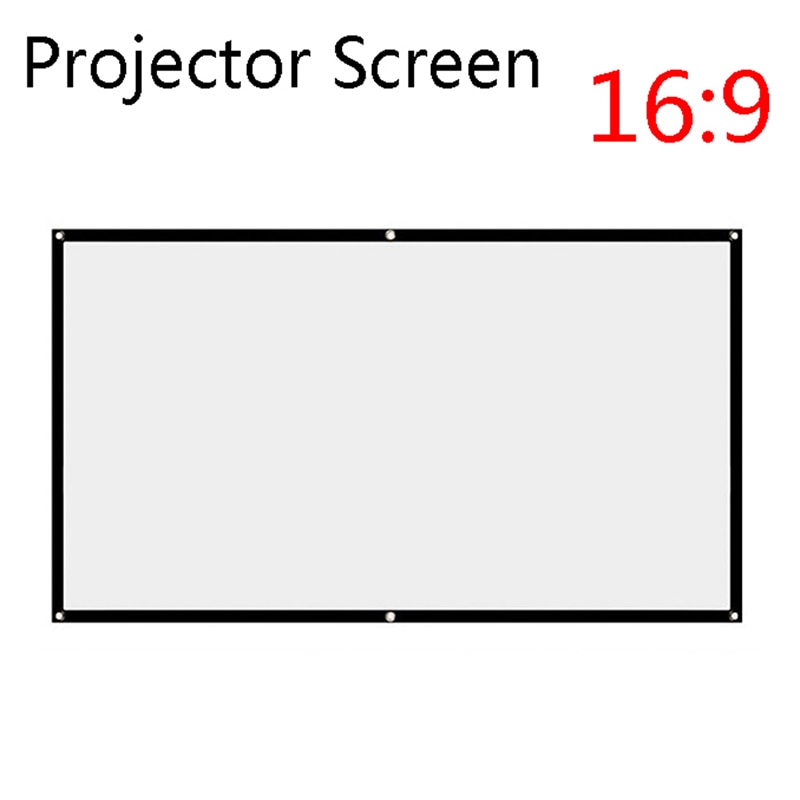 60 100 120 inch Foldable Projector Screen White Projection Screen 3D Movie for Outdoor Camping 16:9 Portable 1pc