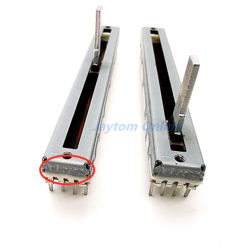 1pc 10K ALPS 7.5CM 10KAX2 20KAX2 Single Dual-Unit Slide Potentiometer Mixer Volume pusher RS6011 Fader Handle Length 15mm