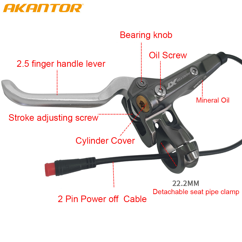 Bicicleta eléctrica plegable XT, freno de disco hidráulico de 4 pistones, frenos de presión de aceite, 950/1850mm, cuatro pistones ultraligeros