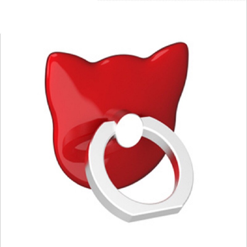 Kat øre moblile telefon finger ring holder sød stativ opladning support mobiltelefon universal bjørn beslag til apple iphone 8 x: Rød
