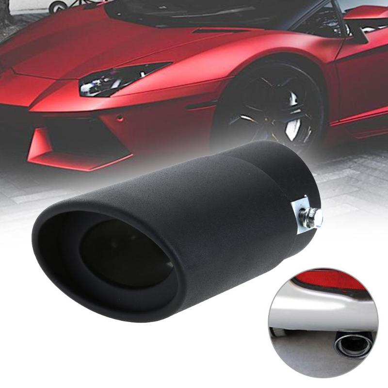 Silenciador de escape Universal para coche, punta de tubo de acero inoxidable, revestimiento cromado, accesorios para coche, color negro, 58mm