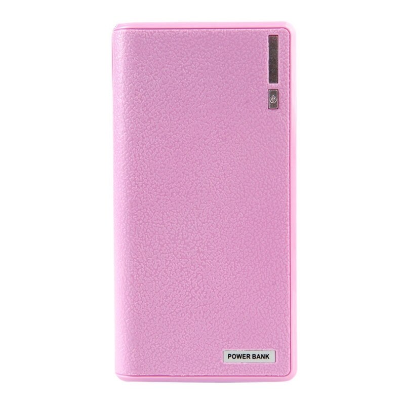 1 PC Dual USB Power Bank 6x 18650 External Backup Battery Charger Box Case For Phone: Pink